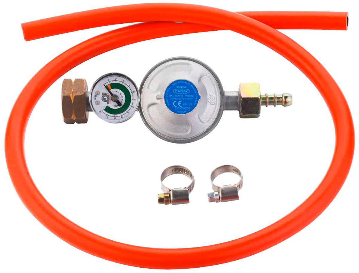 Regolatore Di Pressione Per Riscaldatore Da Terrazzo - GPL/Metano - Tubo 2m Arancione (Continental)