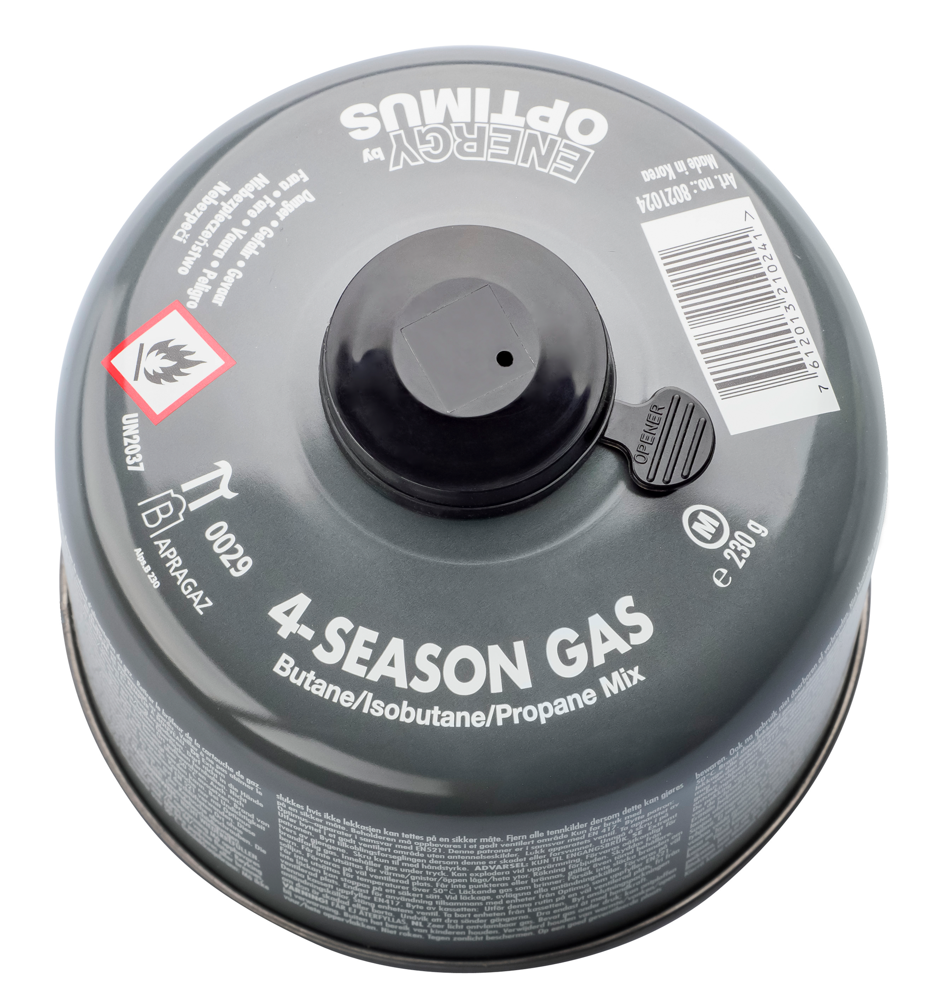 Cartuccia Gas Optimus 4 Stagioni – Valvola A Vite, Miscela Universale. Per Campeggio, Trekking E Outdoor. Colore Verde.