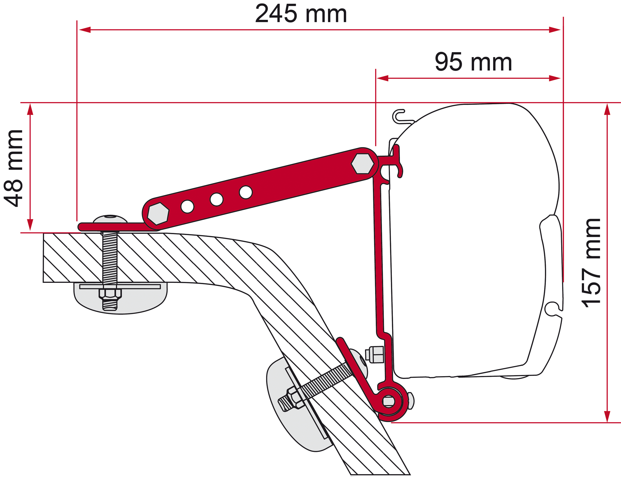 Set 2 fermi per asta tendalino Thule