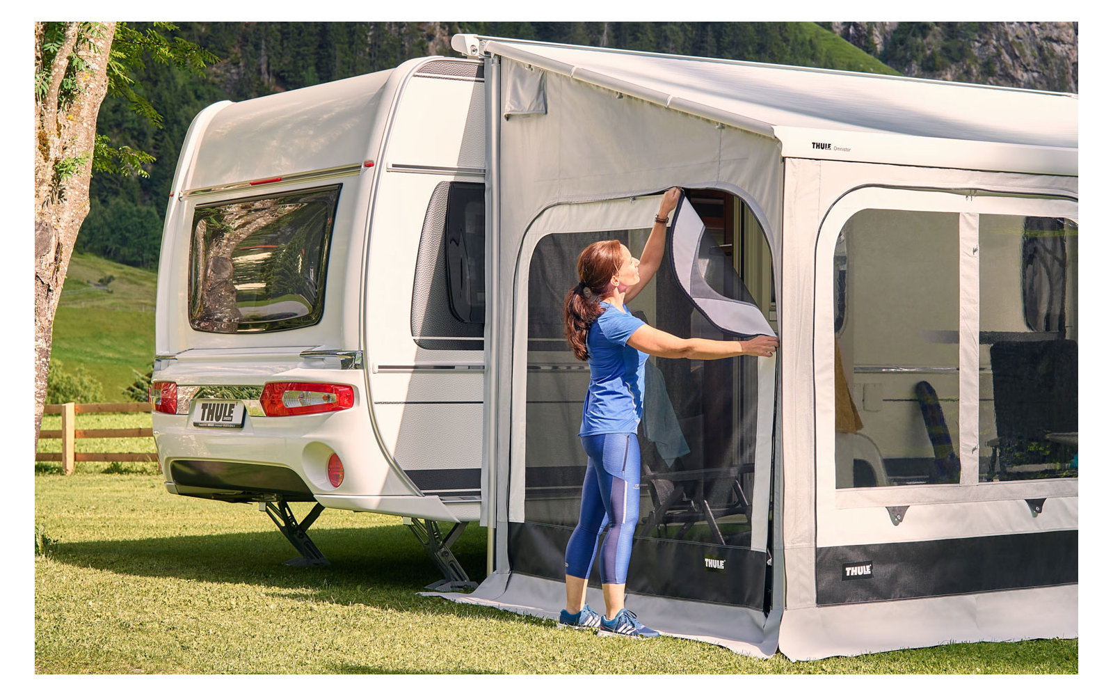 Eurotrail Parete Anteriore Per Tenda Da Sole Con Finestra: Universale, 334x190 Cm, Grigio, All Weather Tex